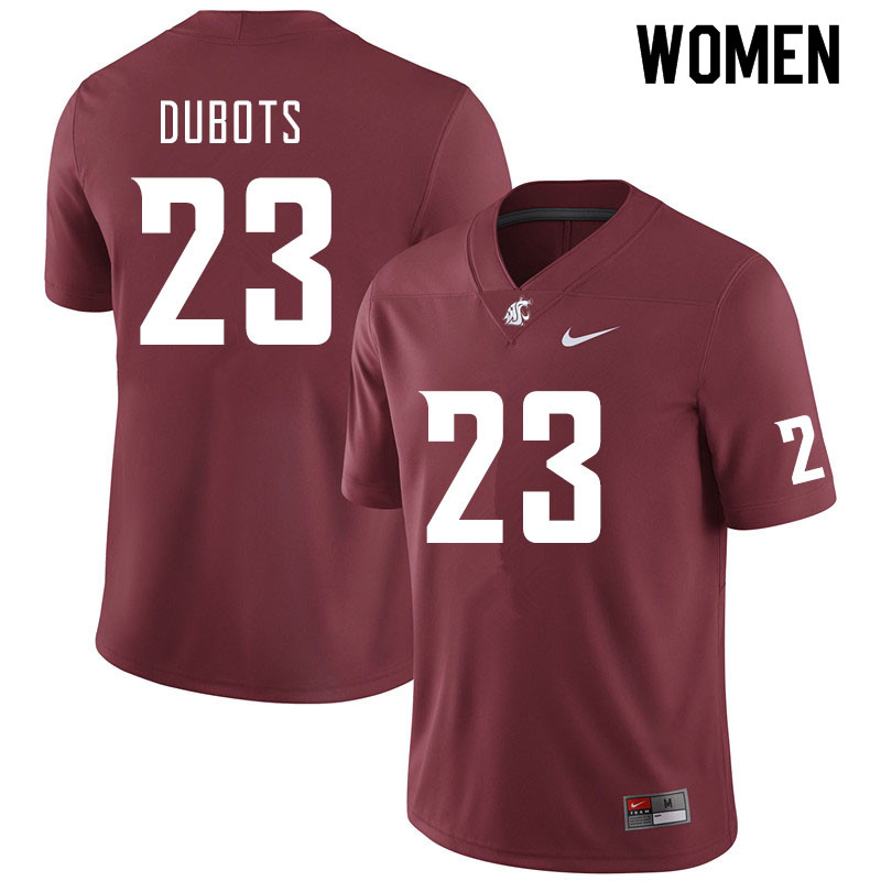 Women #23 Cole Dubots Washington State Cougars College Football Jerseys Sale-Crimson - Click Image to Close